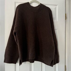 Madewell Chocolate Wool ribbed  Sweater
